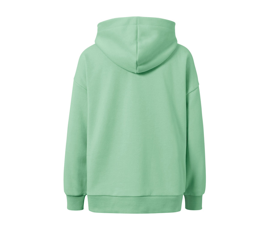 Hellgrüner Hoodie.