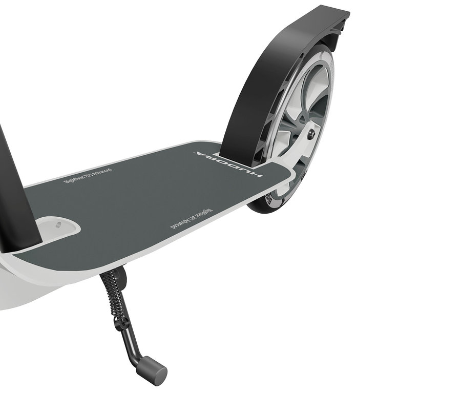 Detailansicht eines grau-weißen HUDORA Scooter BigWheel® 205 advanced.