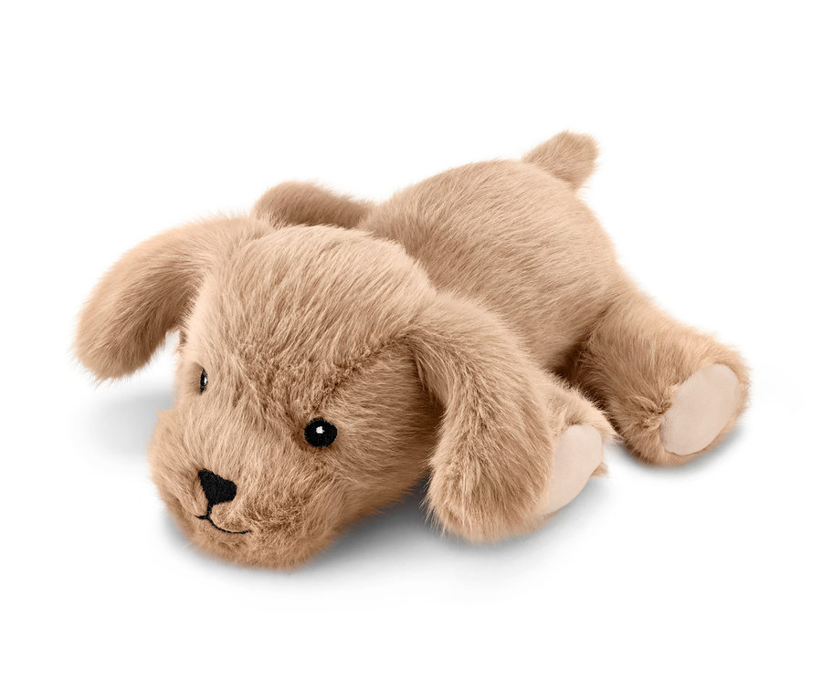 Liegendes Plüschtier »Hund«.