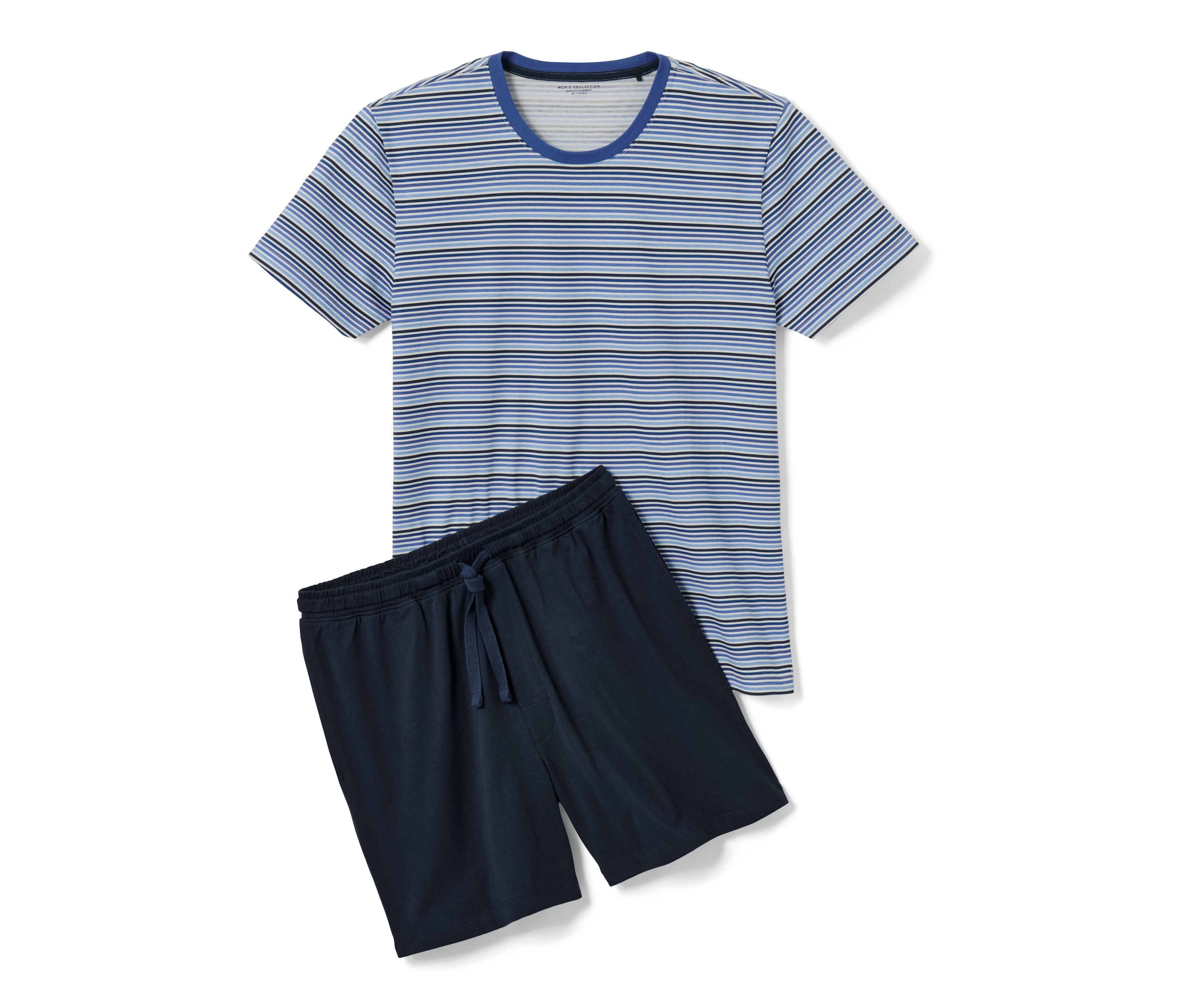 Tchibo - Shorty-Pyjama blau-dunkelblau - Herren - Gr. XXL - weiß/gestreift