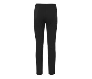 Detailansicht der Rückseite einer schwarzen Stretchhose.