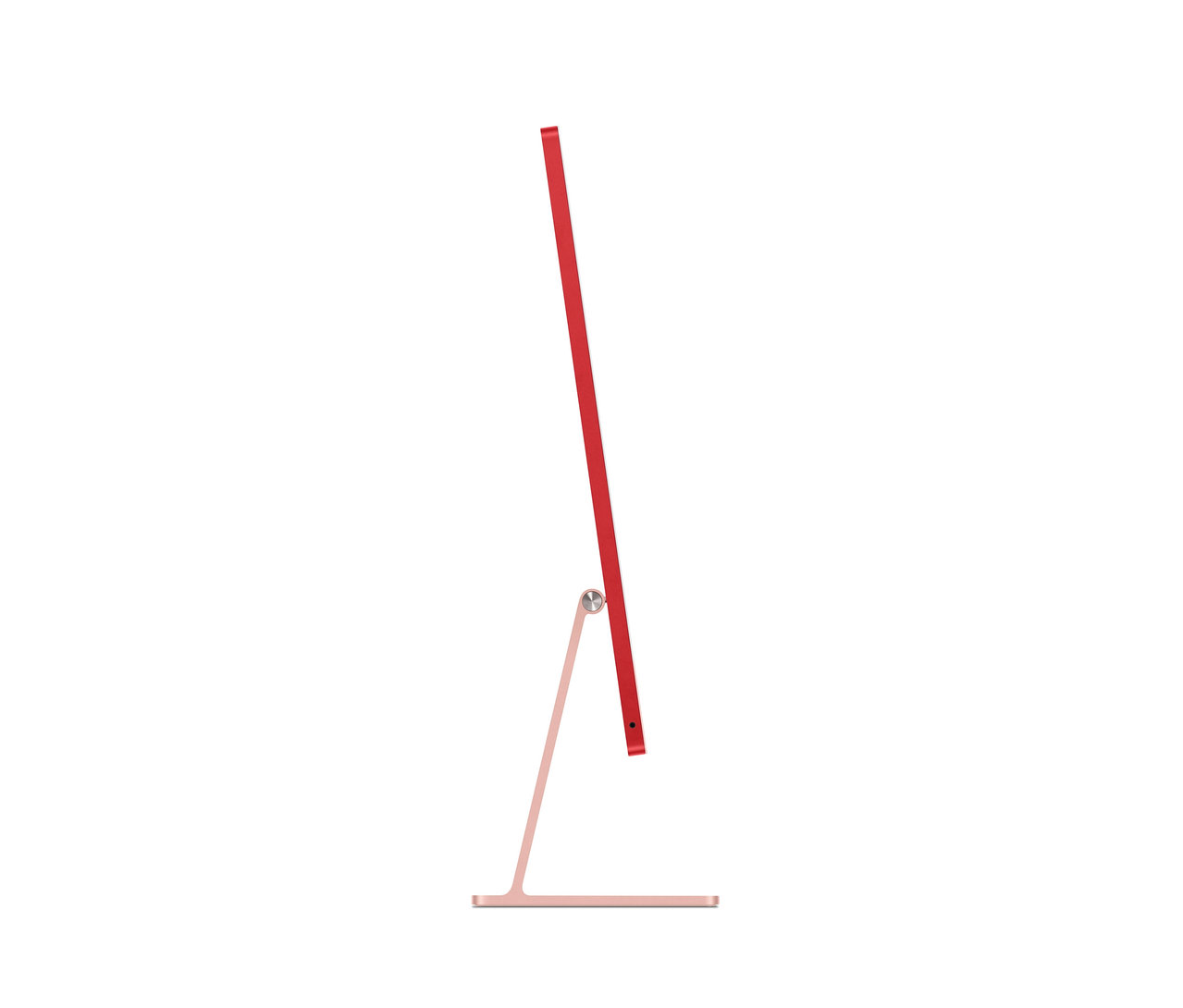 Seitenansicht eines rosa Apple »iMac 24"«, M1 8-Core CPU, 8-Core GPU, 8 GB RAM, 256 GB SSD.