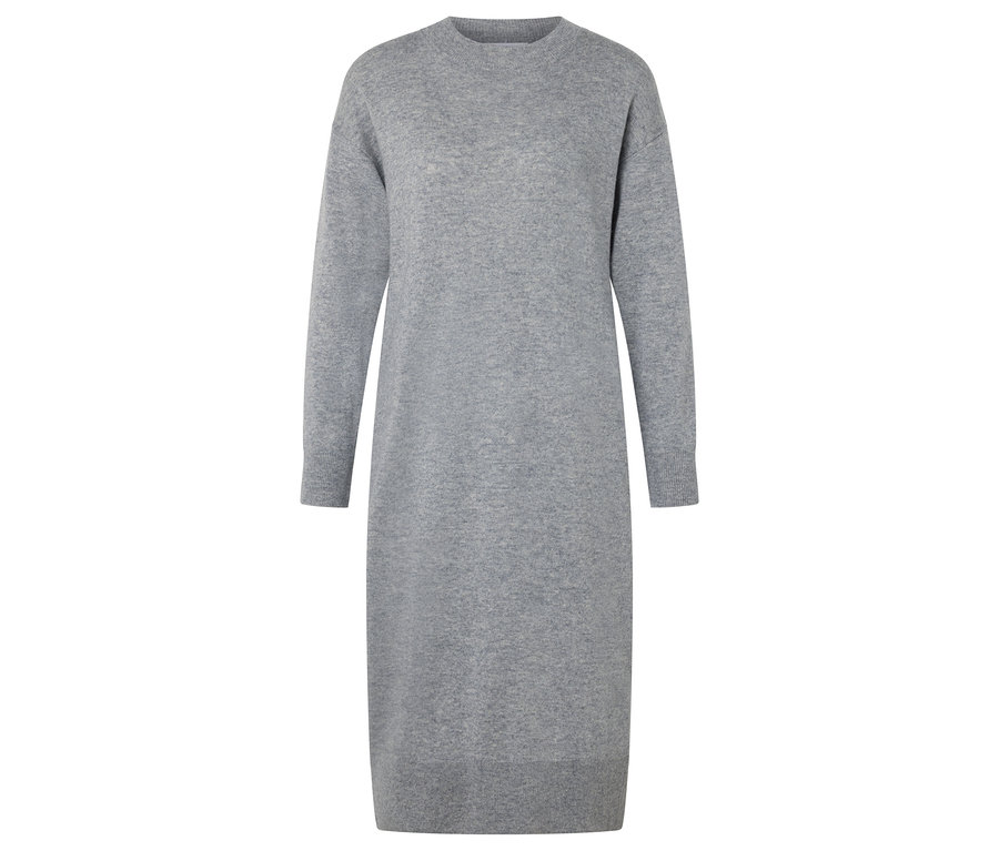 Graues Strickkleid mit Cashmere.