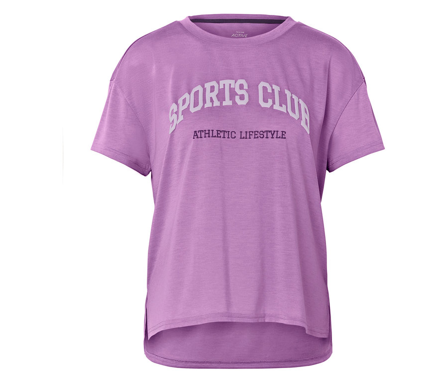 Lila T-Shirt mit Aufdruck SPORTS CLUB ATHLETIC LIFESTYLE.