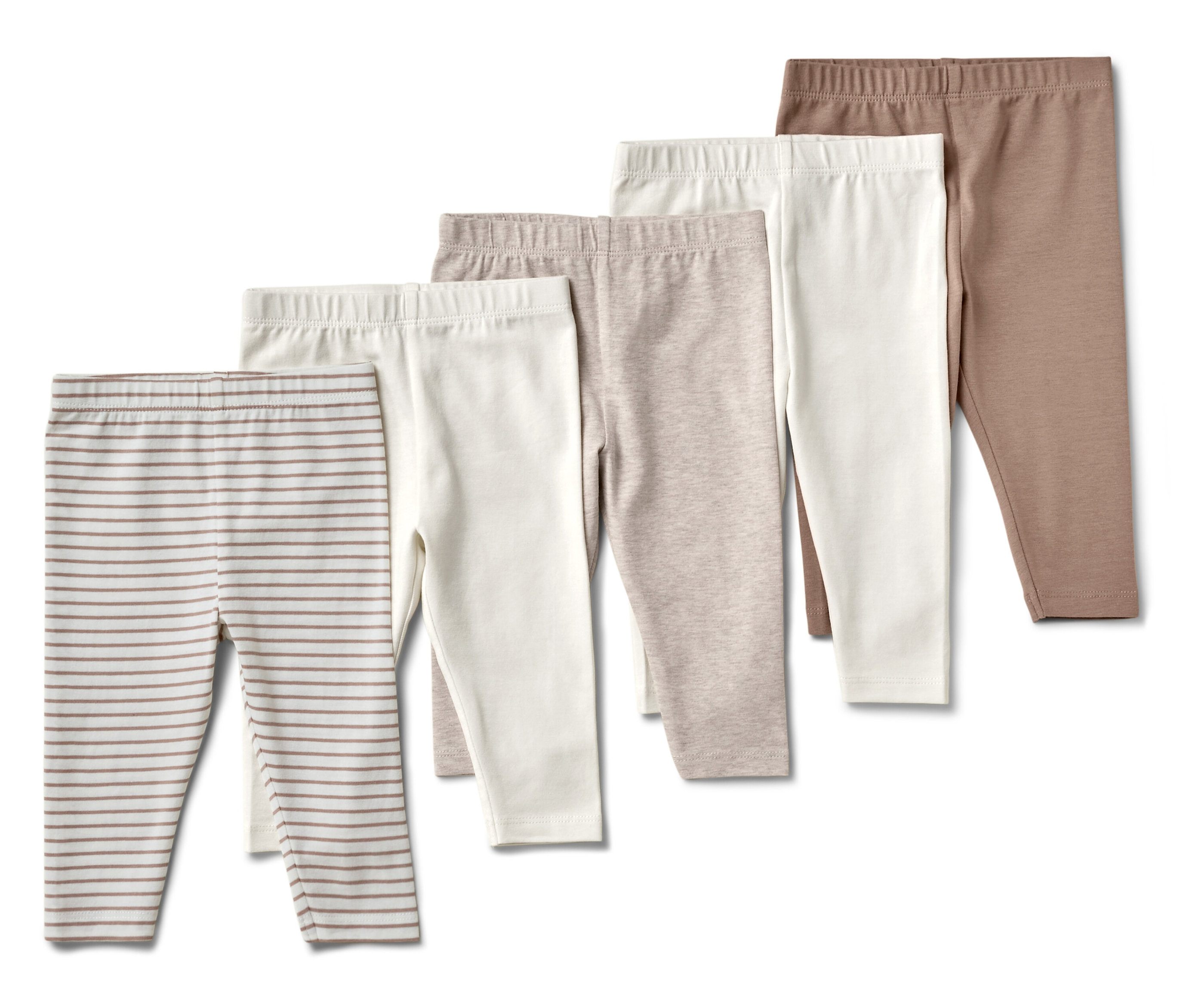 Tchibo - 5 Kinder-Leggings - Baby - Gr. 86/92 - hellbraun