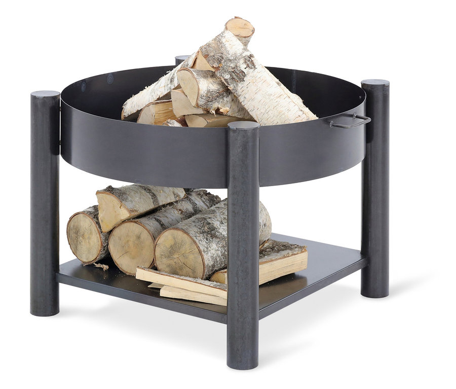 Buschbeck Feuerschale »Zahara« (Ø 60 cm) mit Holzscheiten oben und unten.