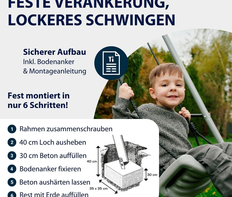 Junge schwingt auf HUDORA Schaukel »Start«.