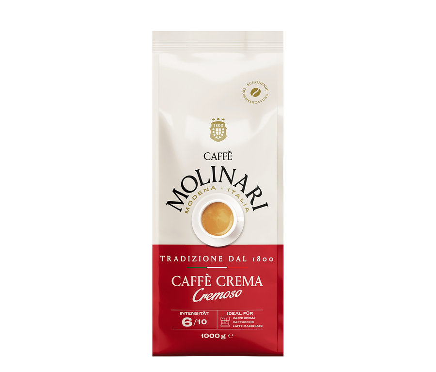 Eine Packung Caffè Molinari Caffè Crema Cremoso - 1 kg Ganze Bohne.