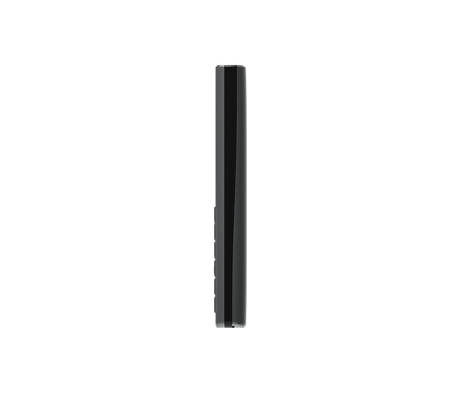 Seitenansicht eines Nokia 105 4G Handys in Anthrazit.