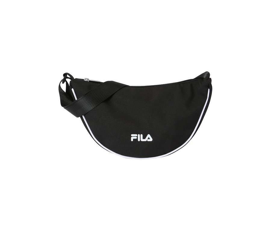 Schwarze FILA Umhängetasche »NOCCHI« mit weißem Logo und weißem Rand.