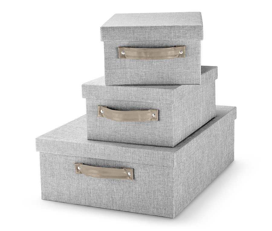 Gestapeltes Ordnungsboxen-Set.