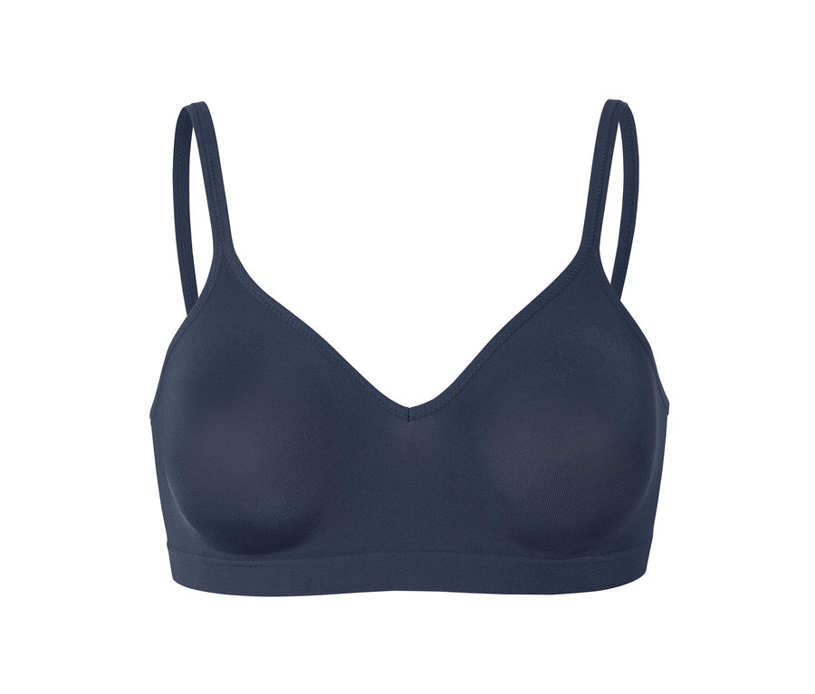 Detailaufnahme eines blauen Seamless-Soft-BHs.