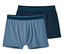 1x dunkelblau, 1x blau-meliert-blau gestreift