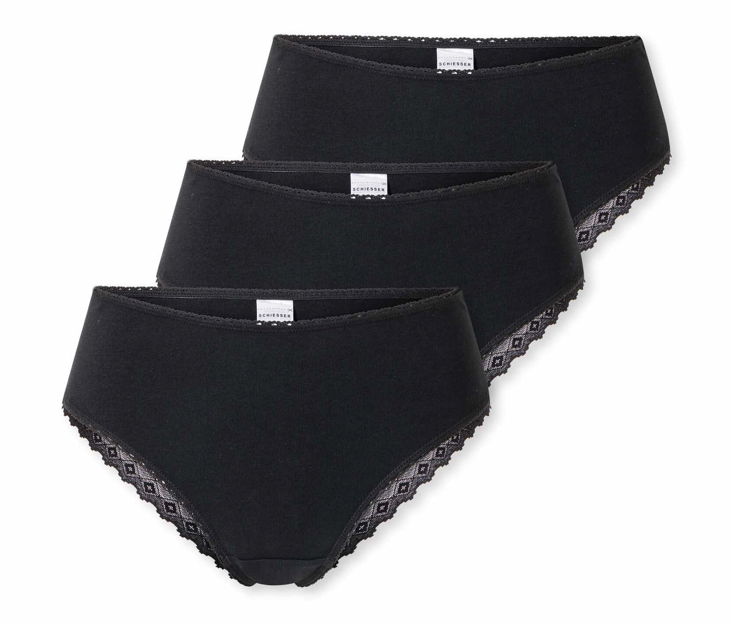 Brazilian-Slips - Damen - Gr. 36 - schwarz - schwarz