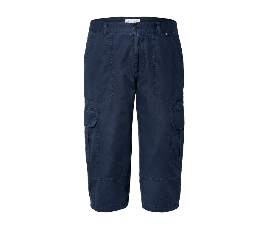 Marineblaue Cargo-Bermudas in 3/4-Länge.