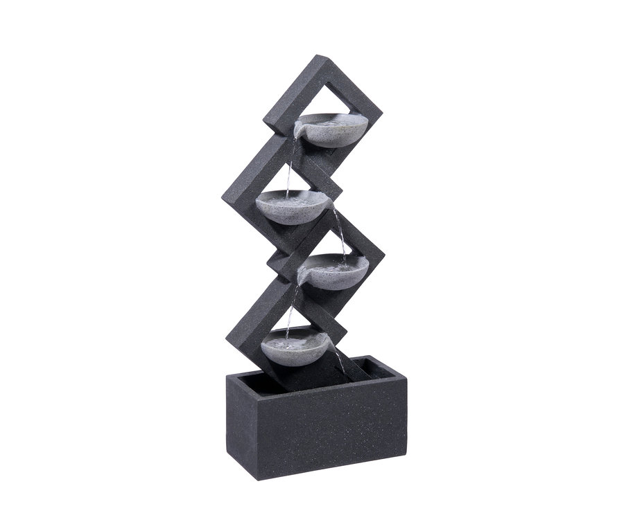 Dobar Gartenbrunnen mit 4 Schalen und LEDs, aus denen Wasser fließt.