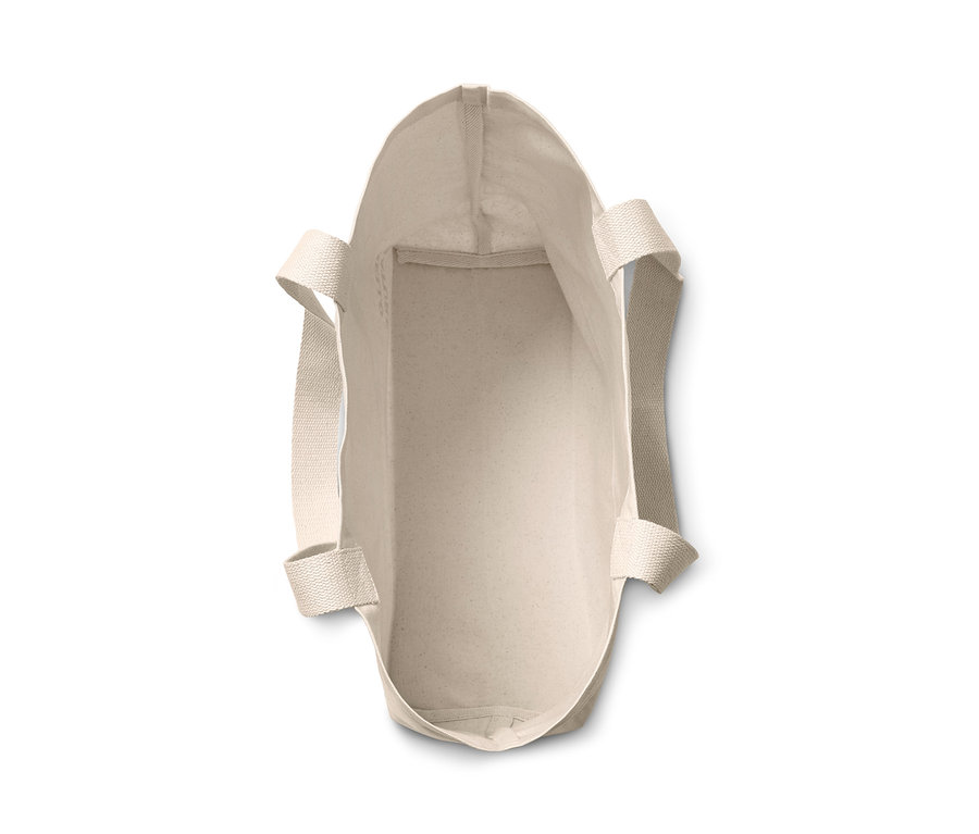 Draufsicht auf eine leere Canvas-Shopper.