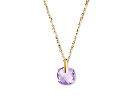 Kette, 375 Gold, mit Amethyst-Anhänger.