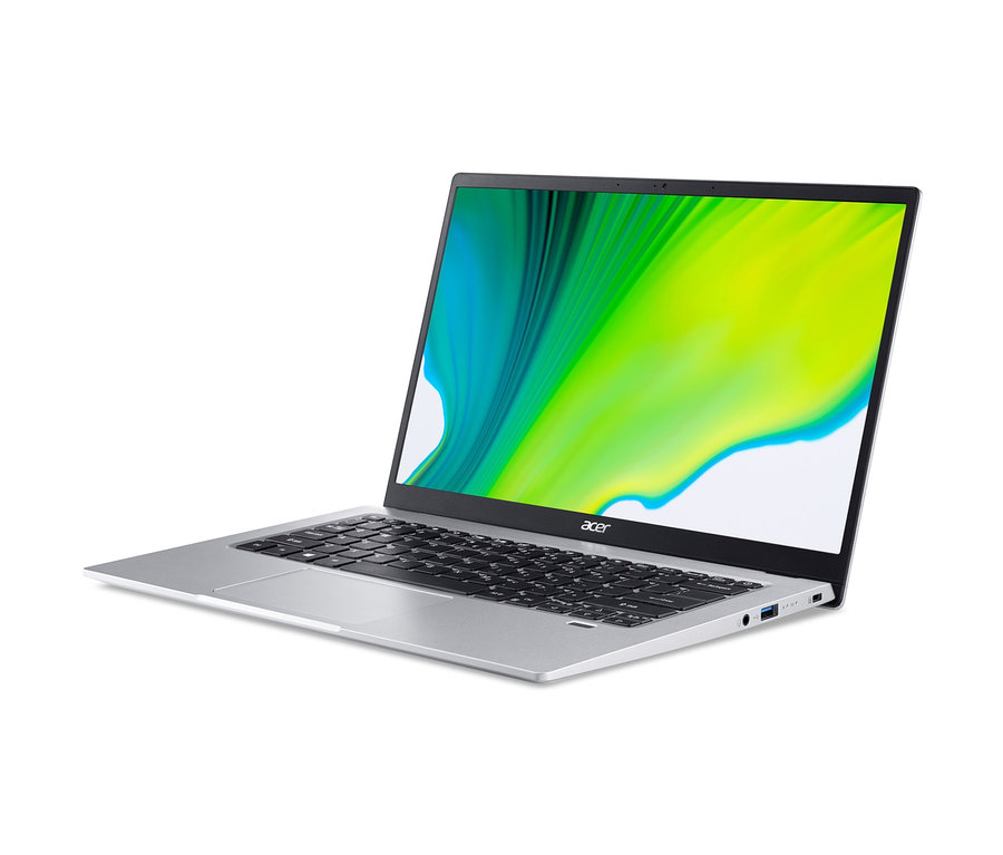 Silberfarbenes Acer Swift 1 Notebook »SF114-34« mit farbigem Bildschirm.