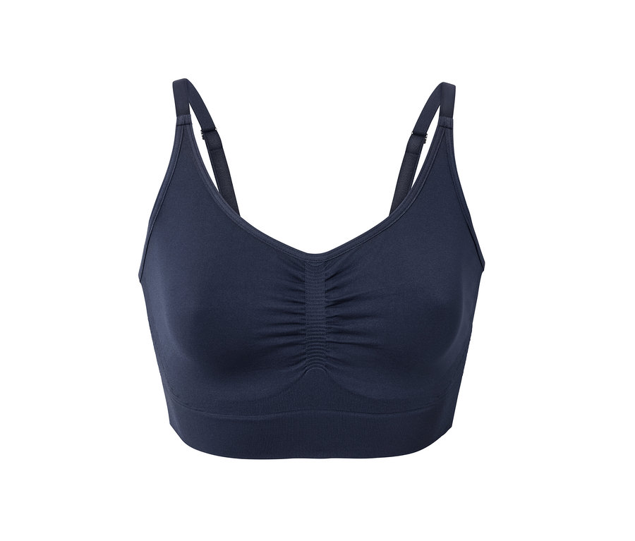 Ein dunkelblaues Seamless-Sport-Bustier.