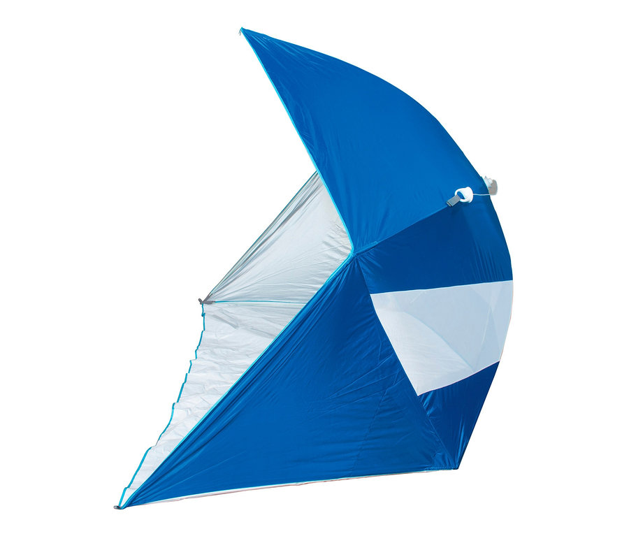 Blau-weißes Rio-Brands-Strandmuschel.