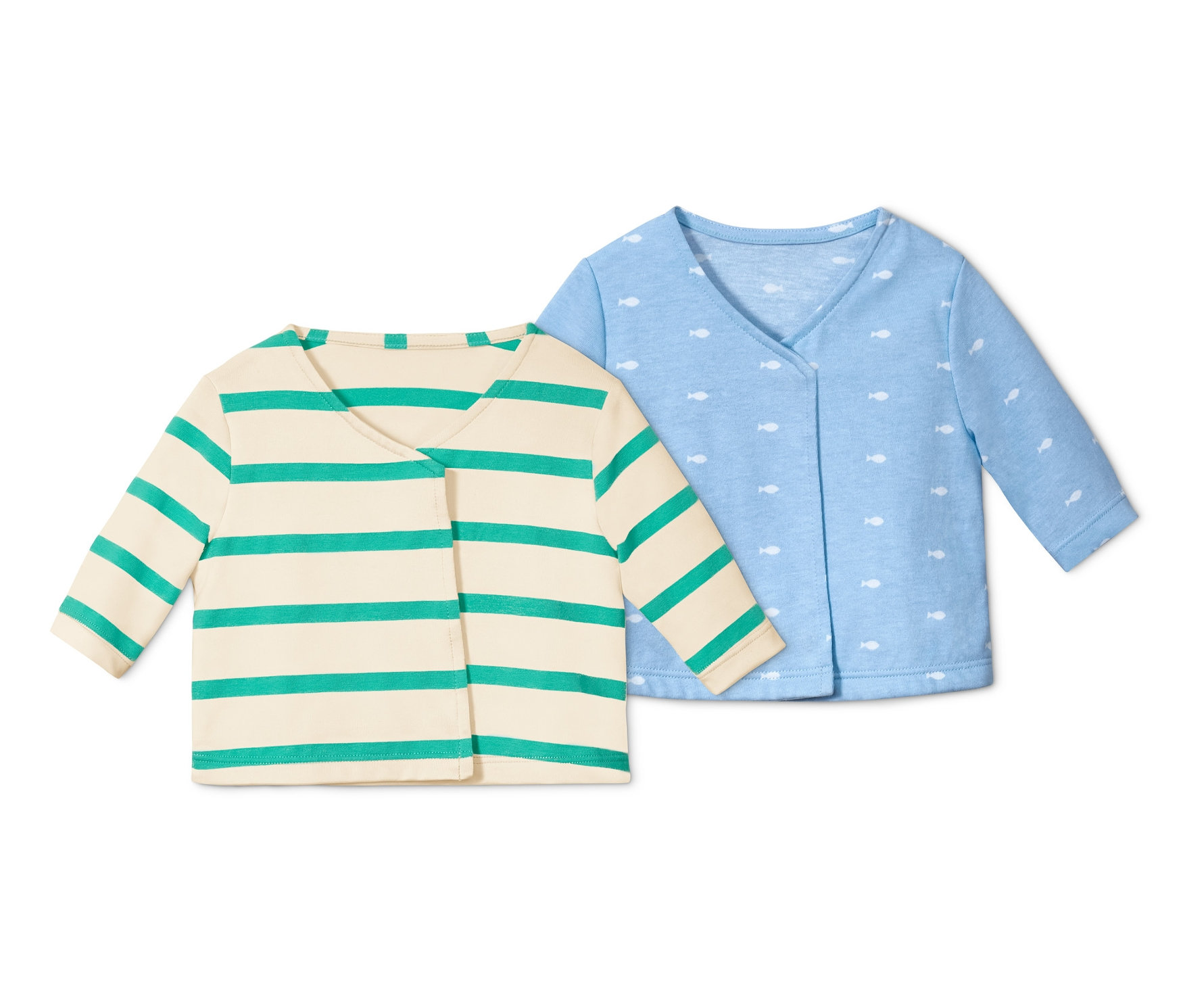 104 günstig Kaufen-Tchibo - 2 Baby Baumwoll-Wickeljacken - Herren - Gr. 98/104 - hellblau. Tchibo - 2 Baby Baumwoll-Wickeljacken - Herren - Gr. 98/104 - hellblau <![CDATA[2 Baby Baumwoll-Wickeljacken Farbe: 1x hellblau mit weißem Alloverprint, 1x grün-weiß gestreift Materia