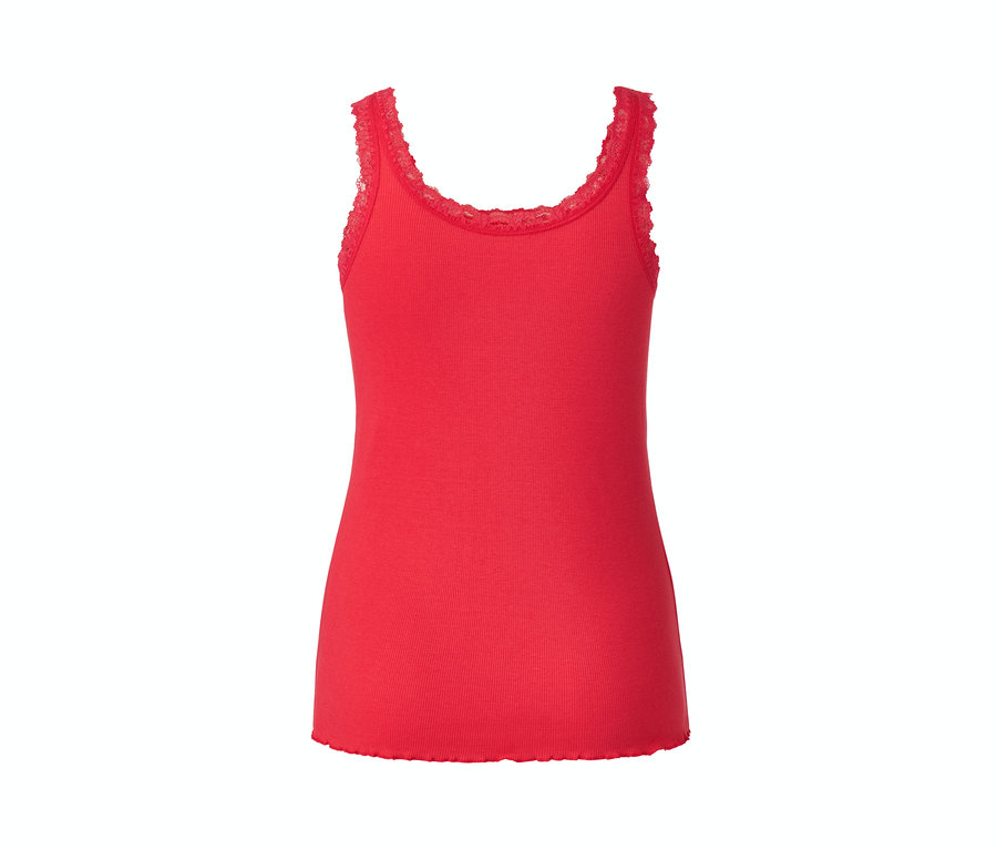 Rotes 3/4-Pyjama-Top mit Spitze