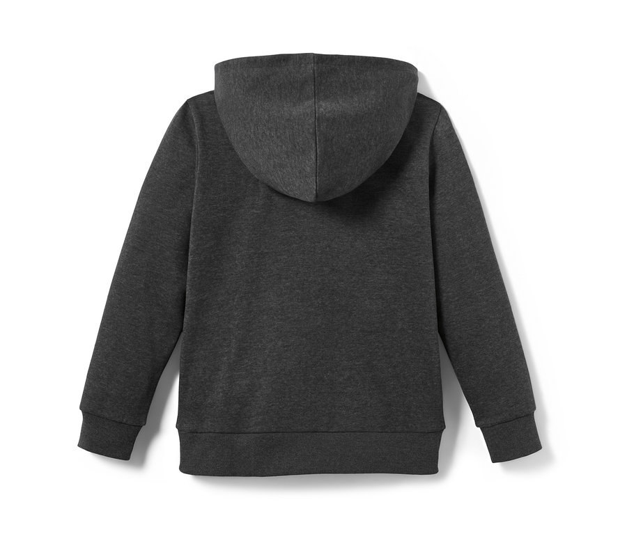 Dunkelgrauer Sweat-Hoodie von hinten.