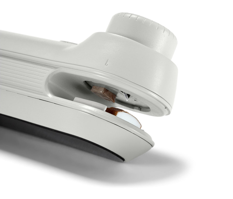 Detailaufnahme eines Mini-Folienschweißgeräts.