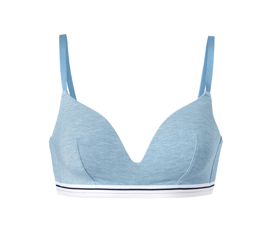Hellblauer Softschalen-BH.