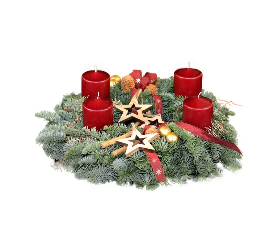 Adventskranz, bordeauxrot, Ø ca. 35 cm bei Tchibo kaufen