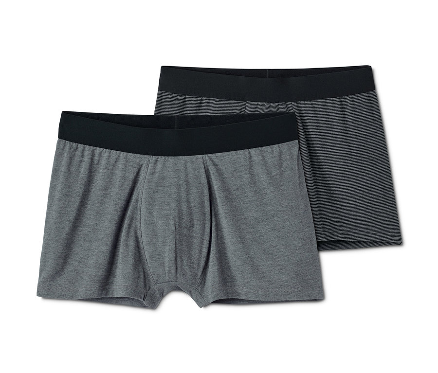 Zwei Slipboxer, eine grau und eine grau gestreift.