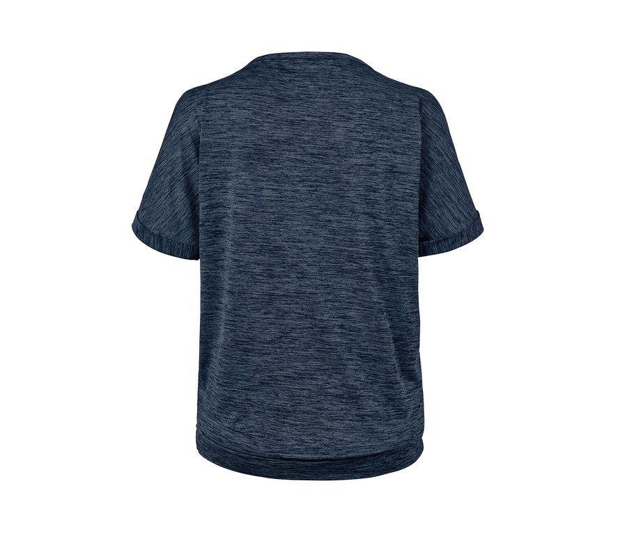 Dunkelblau meliertes Funktionsshirt von hinten.