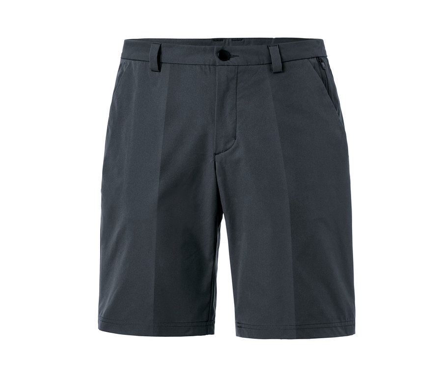 Dunkelgraue Funktionsshorts.