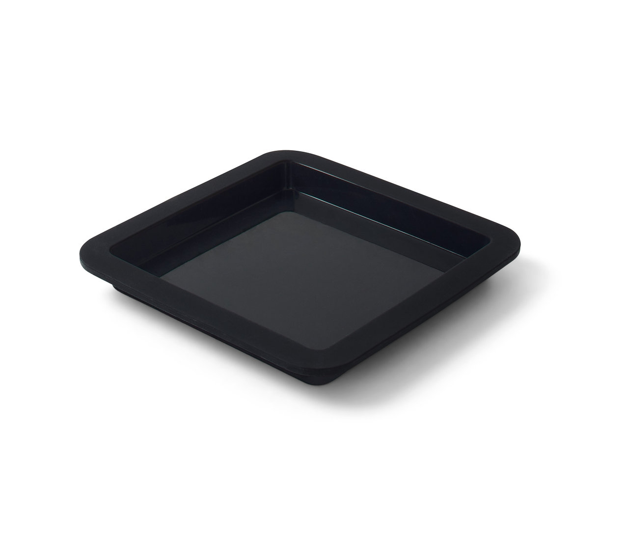 Eine schwarze Silikon-Backmatte aus einem 4er-Set auf weißem Hintergrund.