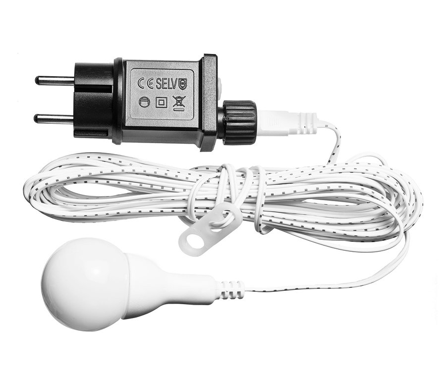 Netzkabel mit AMARE LED-Stern, 57 cm, gelb.