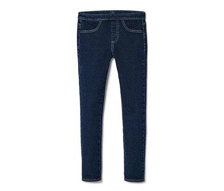 Dunkelblaue Kinder-Treggings – Fit »Jule« auf weißem Hintergrund.