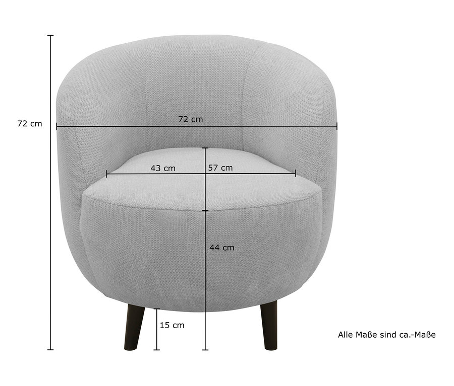 Abmessungen von DOMO collection Sessel »AHUS«, türkis und beige.