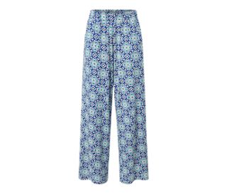 Weiß mit blau-aquafarbenem Alloverprint