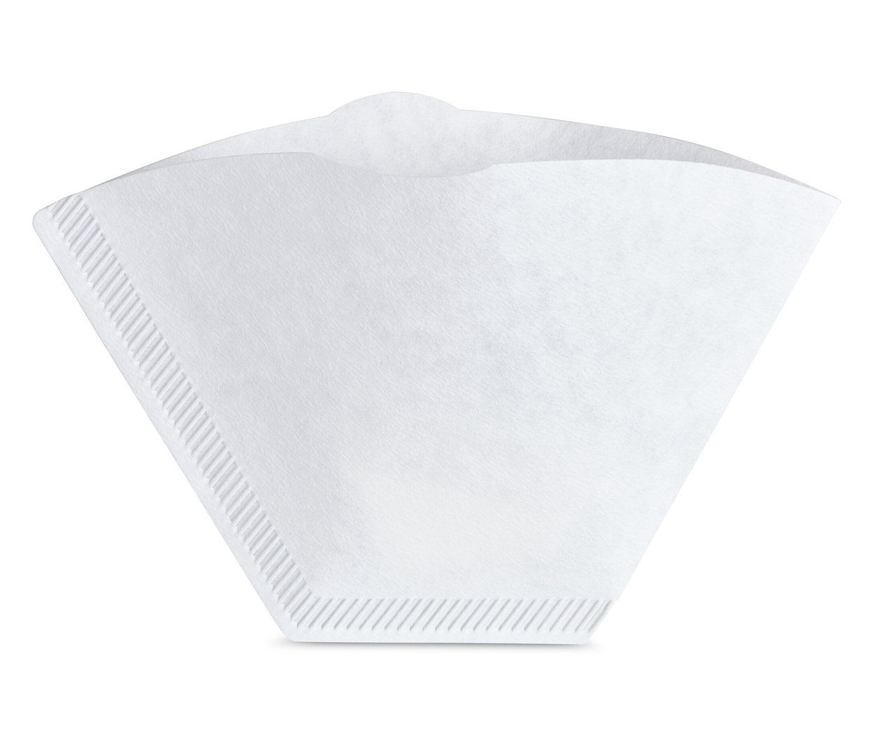 Ein einzelner, weißer Kaffeefilter Gr. 101.