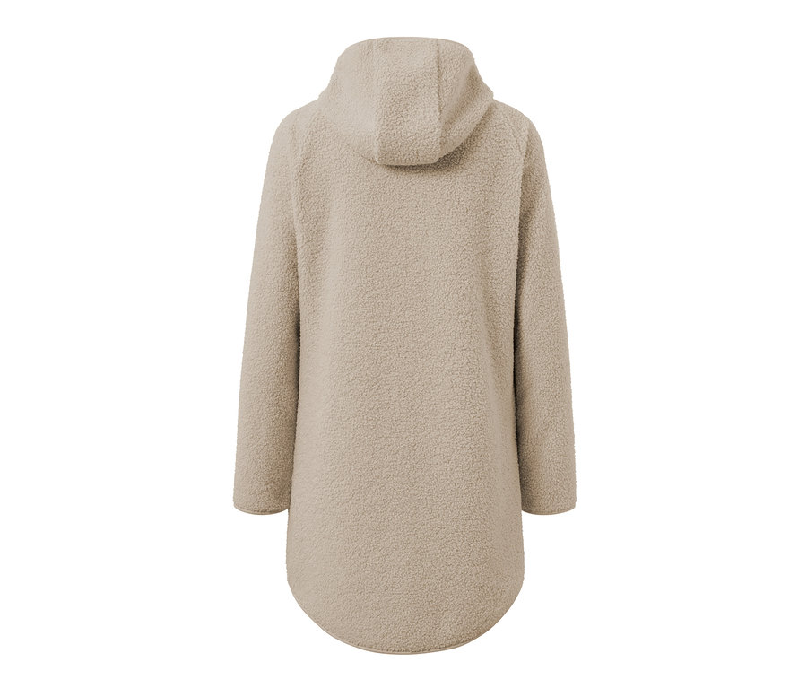 Rückansicht eines Teddyfleece-Mantels.