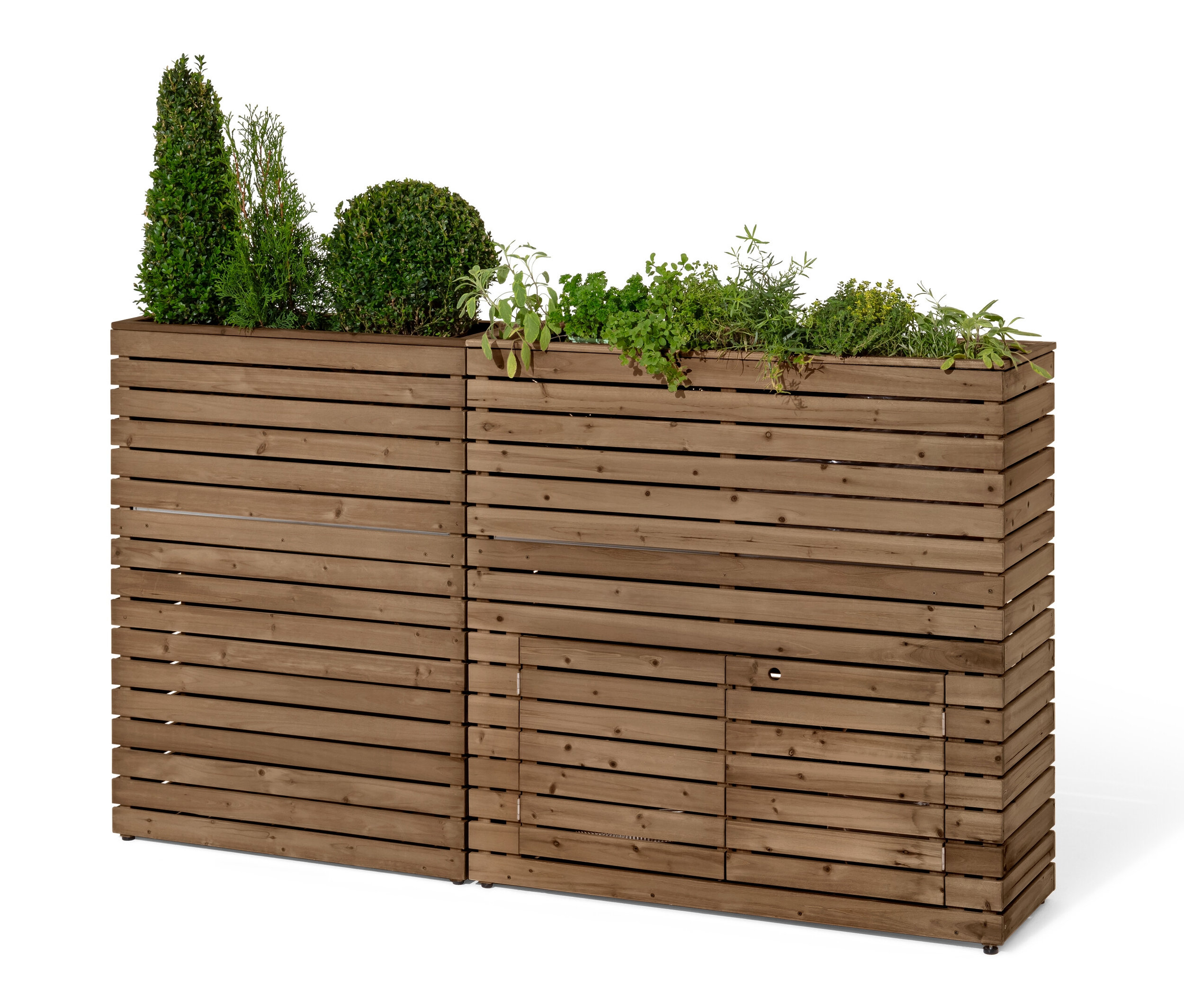 Tchibo - Pflanzkasten-Raumteiler »Tinus« mit Stauraum - 100x30x100cm - silber -