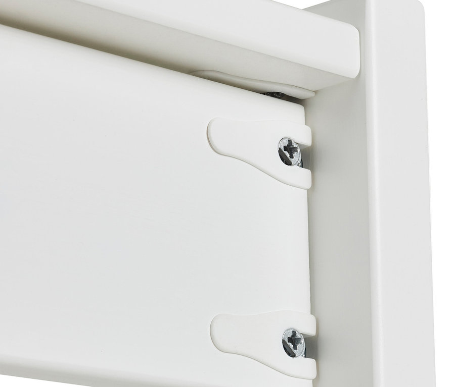 Detailansicht einer weißen Schublade des Hoppekids Regalbett »Storey«.