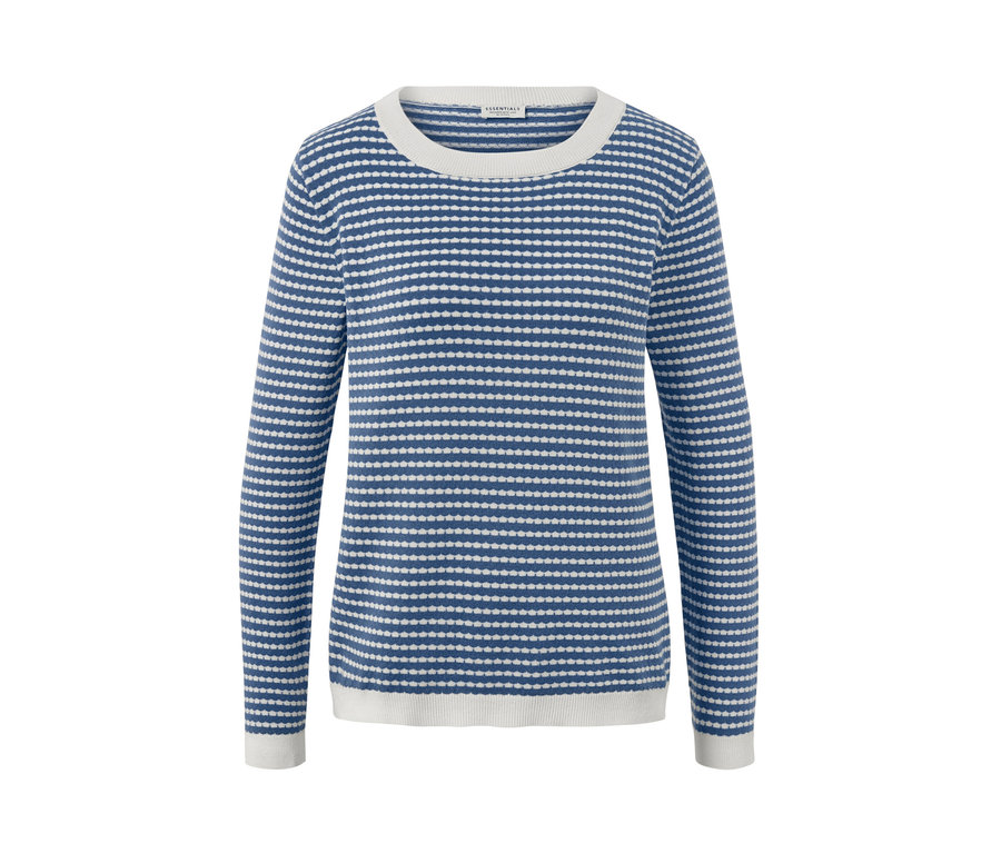Gestreifter Feinstrickpullover.