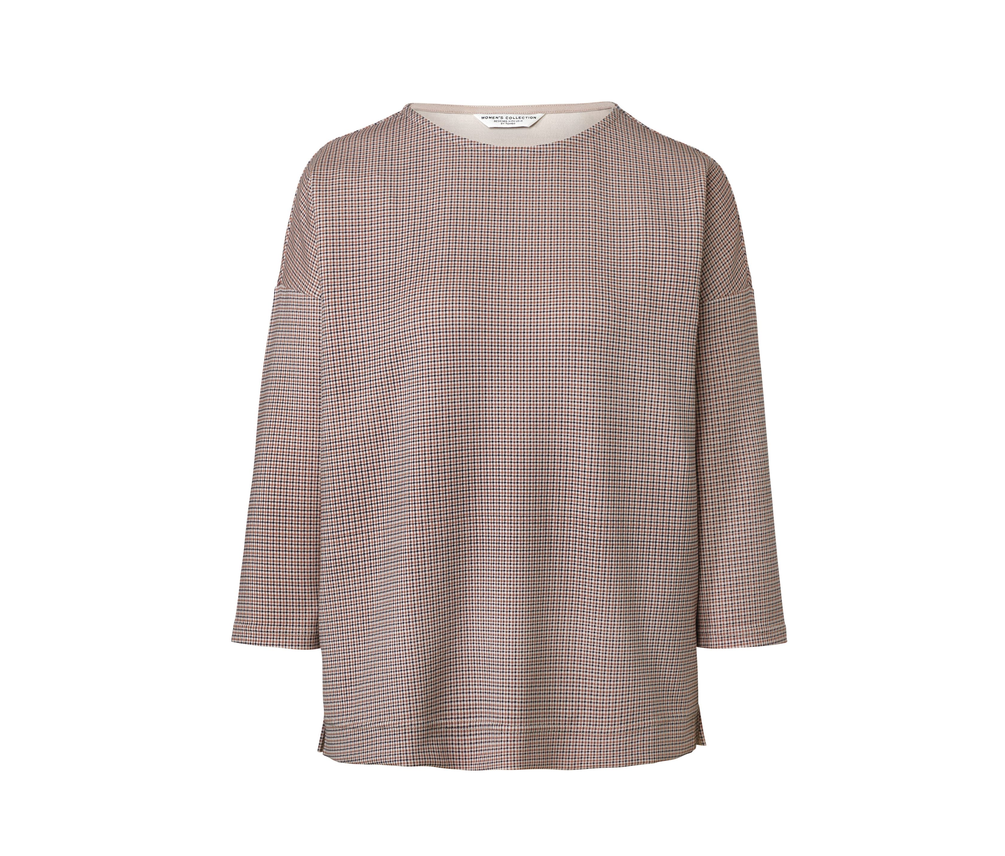 Tchibo - Kariertes Sweatshirt - Damen - Gr. M - weiß/kariert