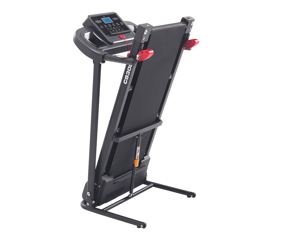Zusammengeklapptes, schwarzes Christopeit Sport Einsteiger »CS 3000« Laufband.