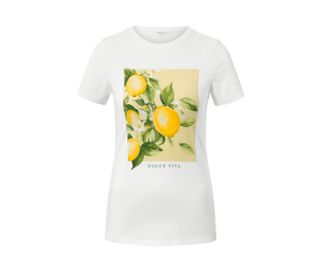 Weiß mit mehrfarbigem Zitronen-Print