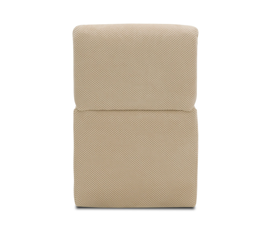 Nahaufnahme von dem beigen DOMO collection Sessel mit Hocker »Bergen«.