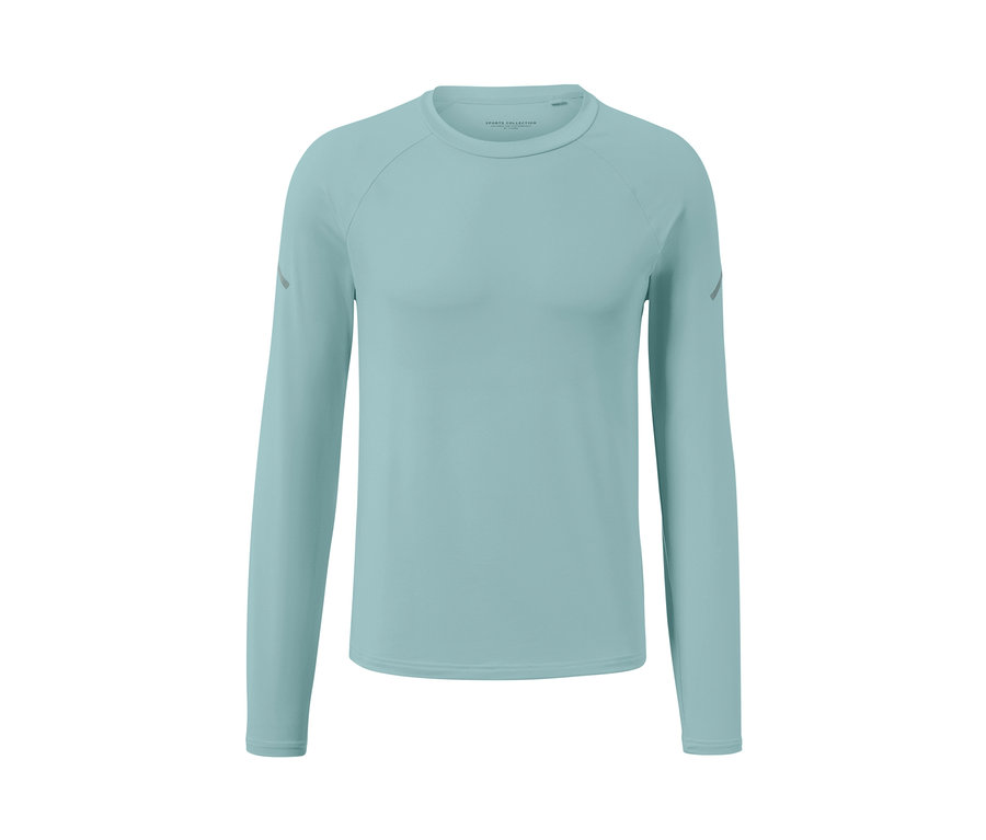 Hellblaues Langarm-Funktionsshirt.