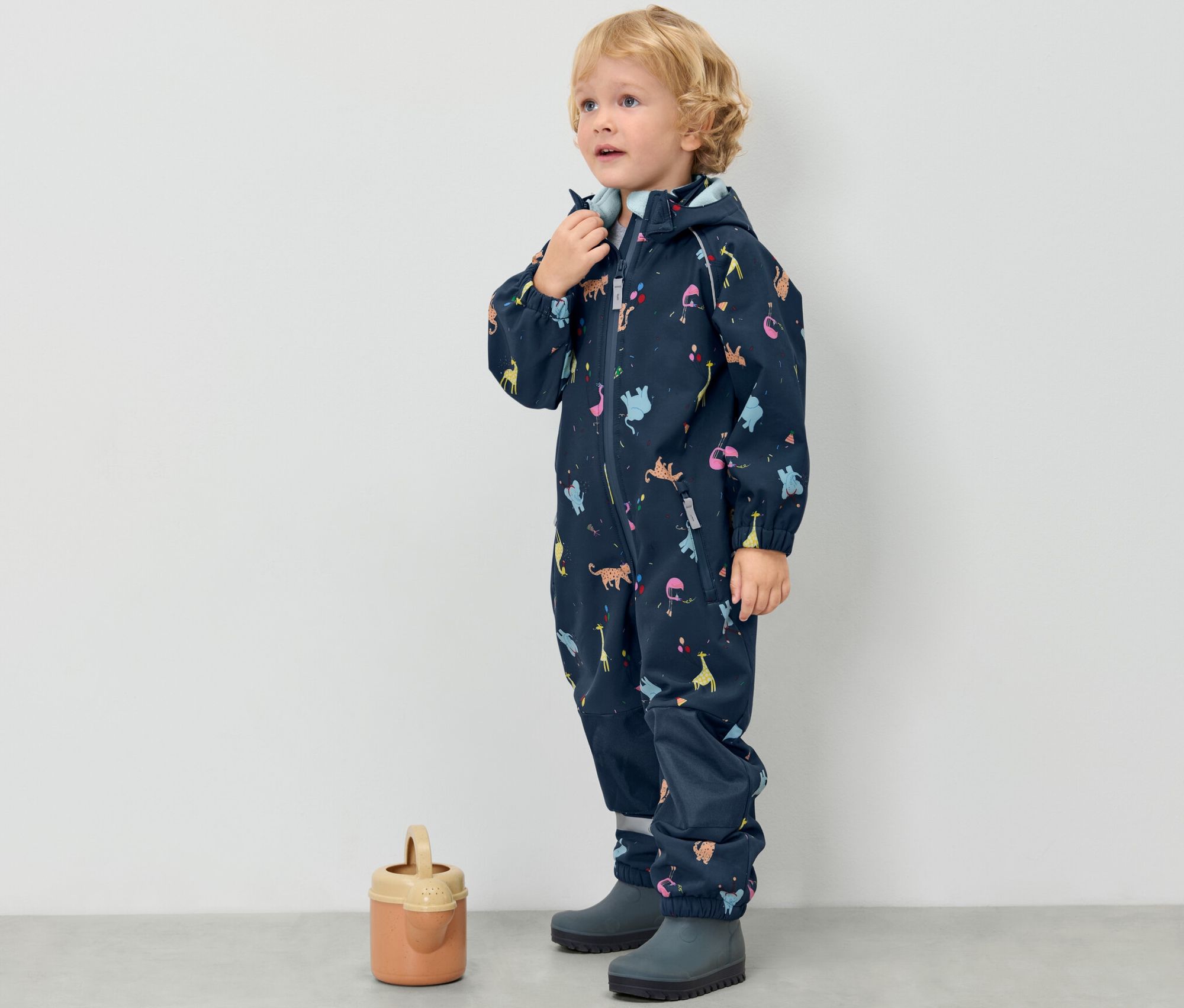 Thumbnail - Tchibo - Kinder-Softshell-Einteiler - Baby - Gr. 74/80 - dunkelblau/print
